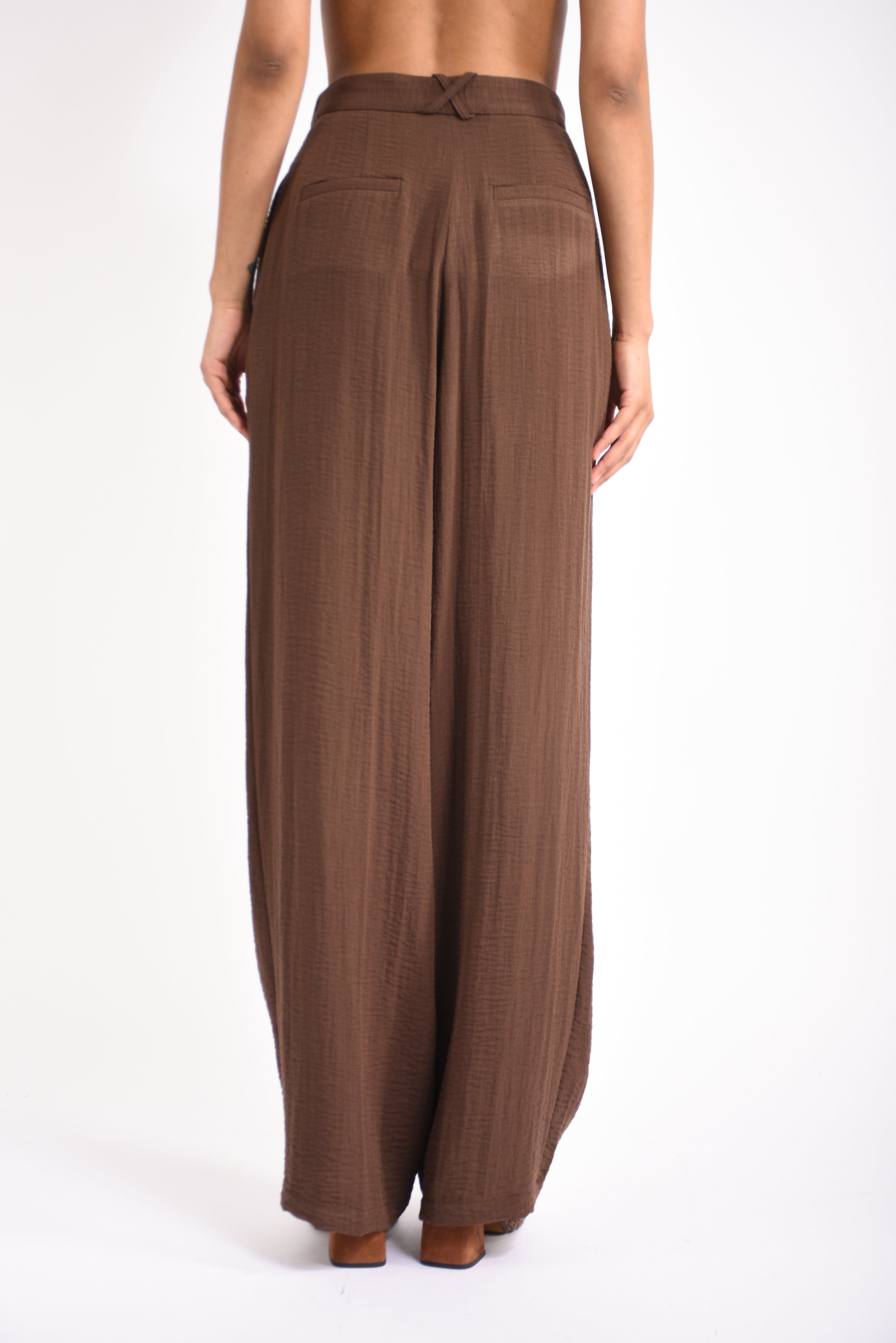 Pantaloni in tela fiammata