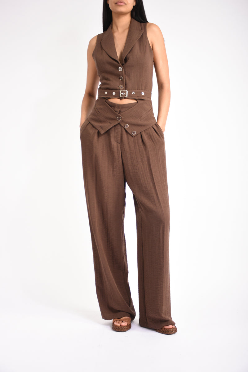 Pantaloni in tela fiammata