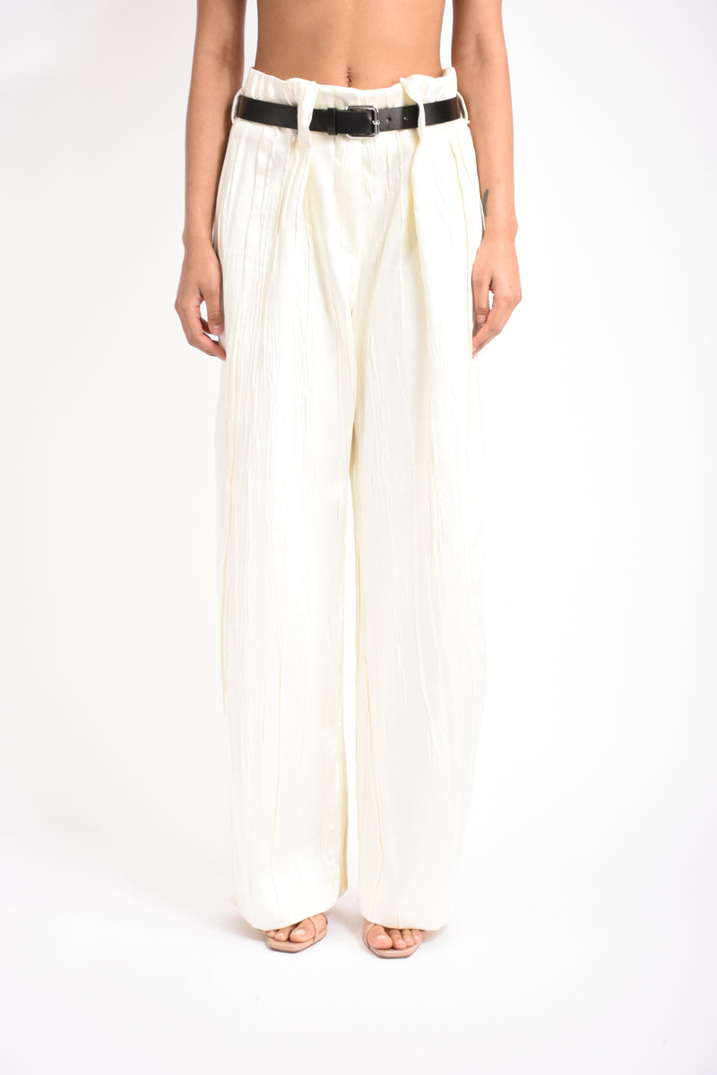 pantaloni ampio in raso lesena