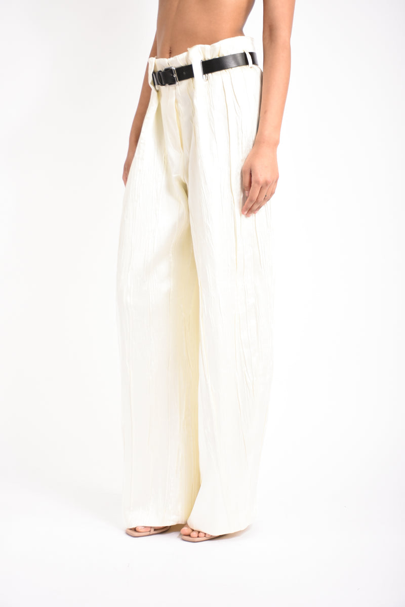 pantaloni ampio in raso lesena