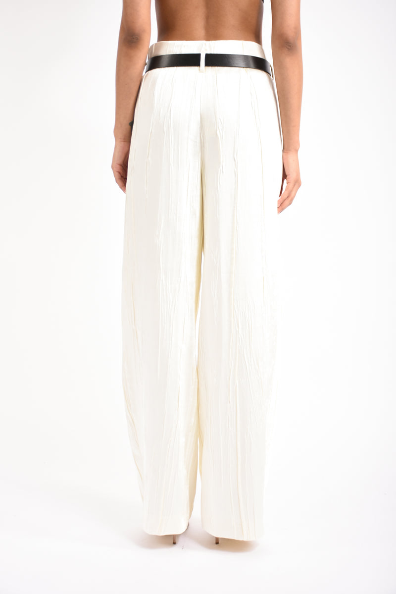 pantaloni ampio in raso lesena