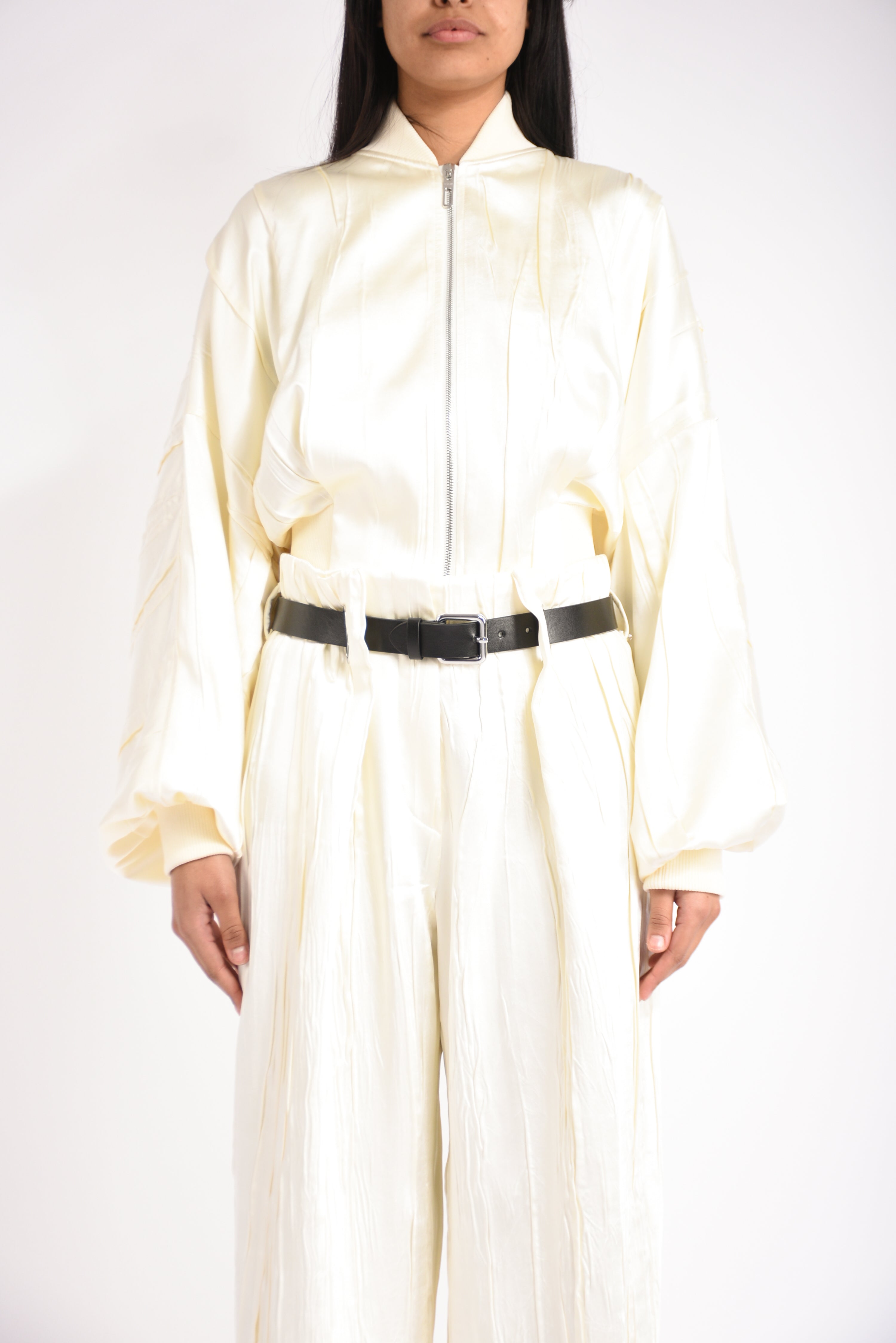 Bomber in raso plissettato zorro