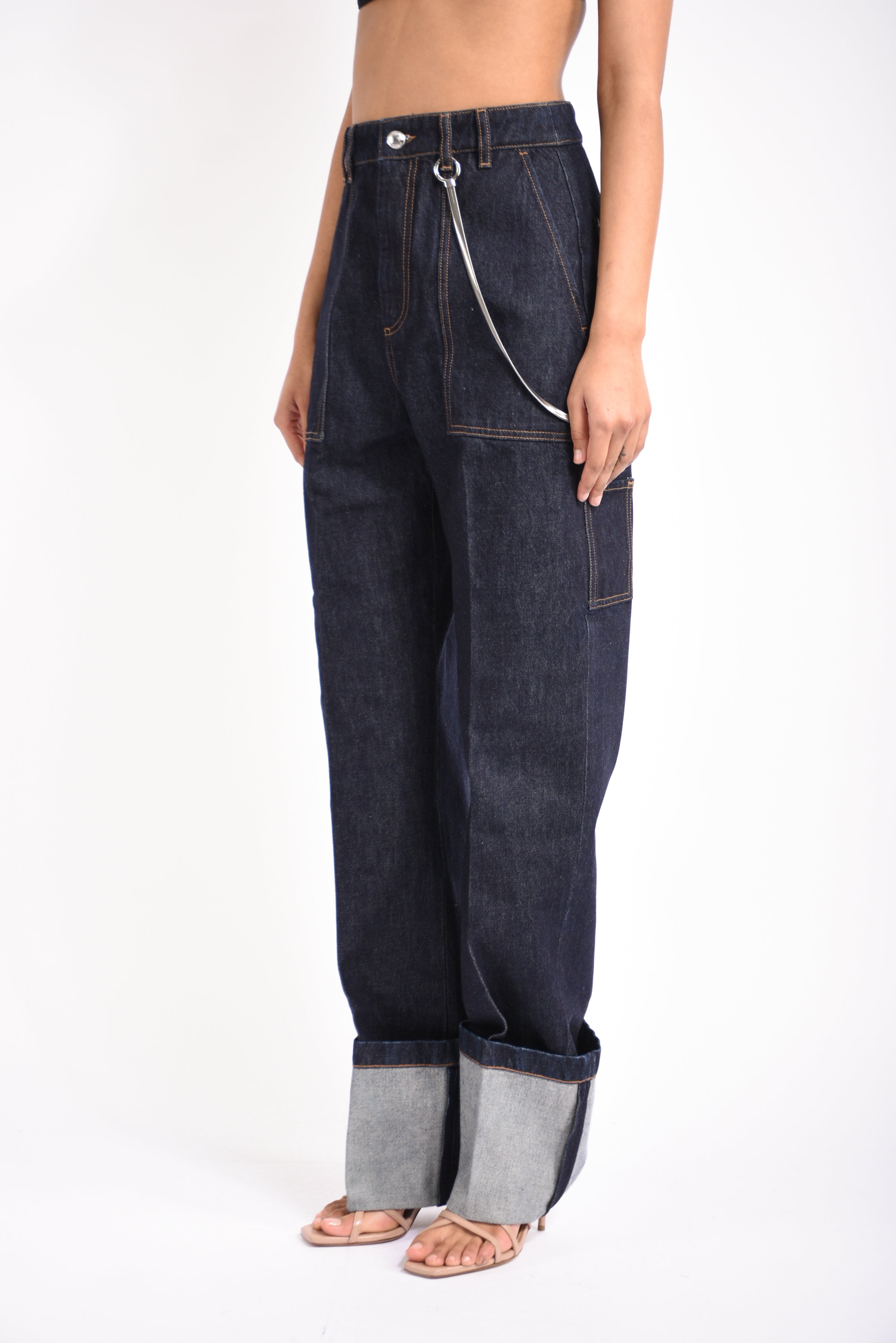 jeans con risvolto alto onorata