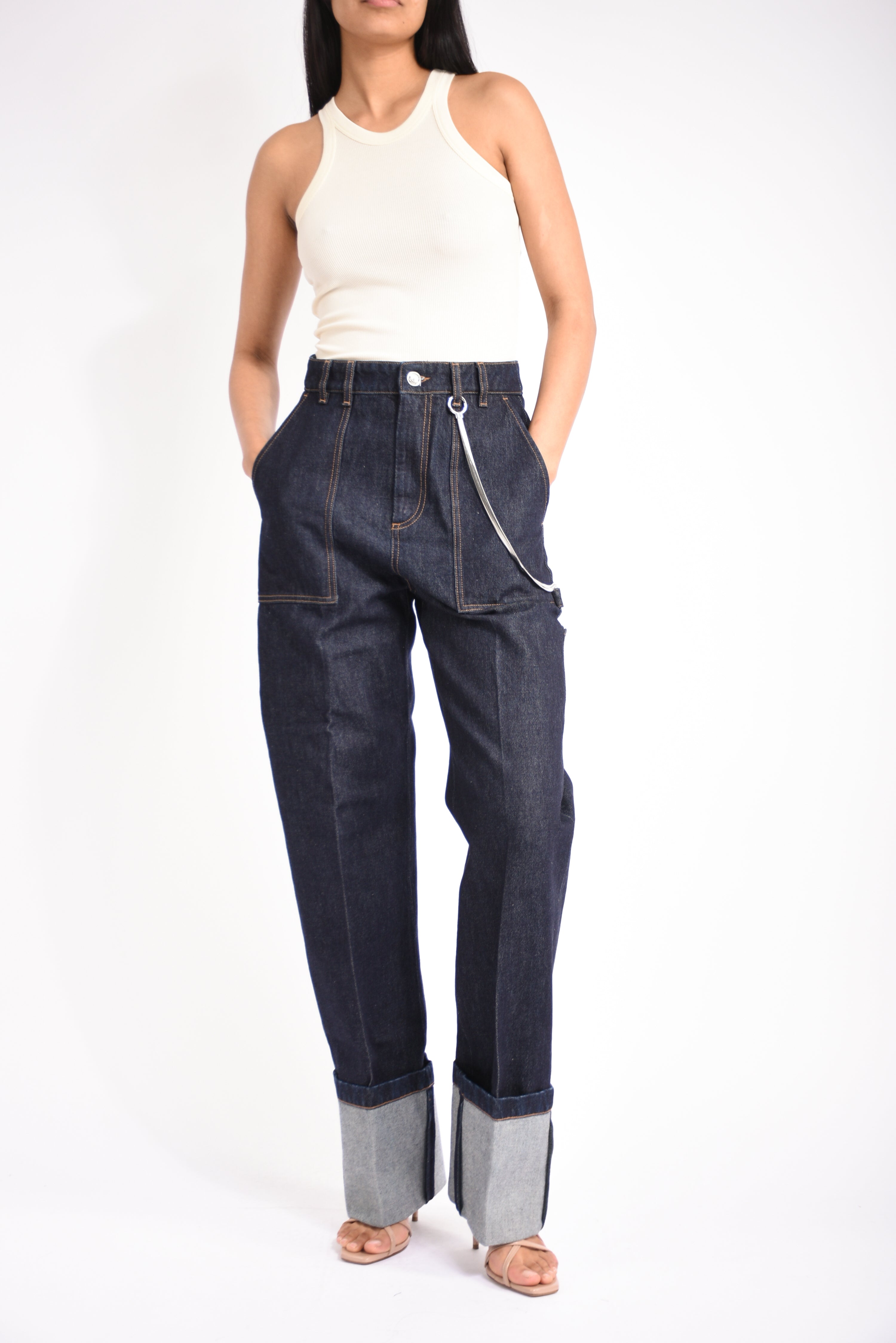 jeans con risvolto alto onorata