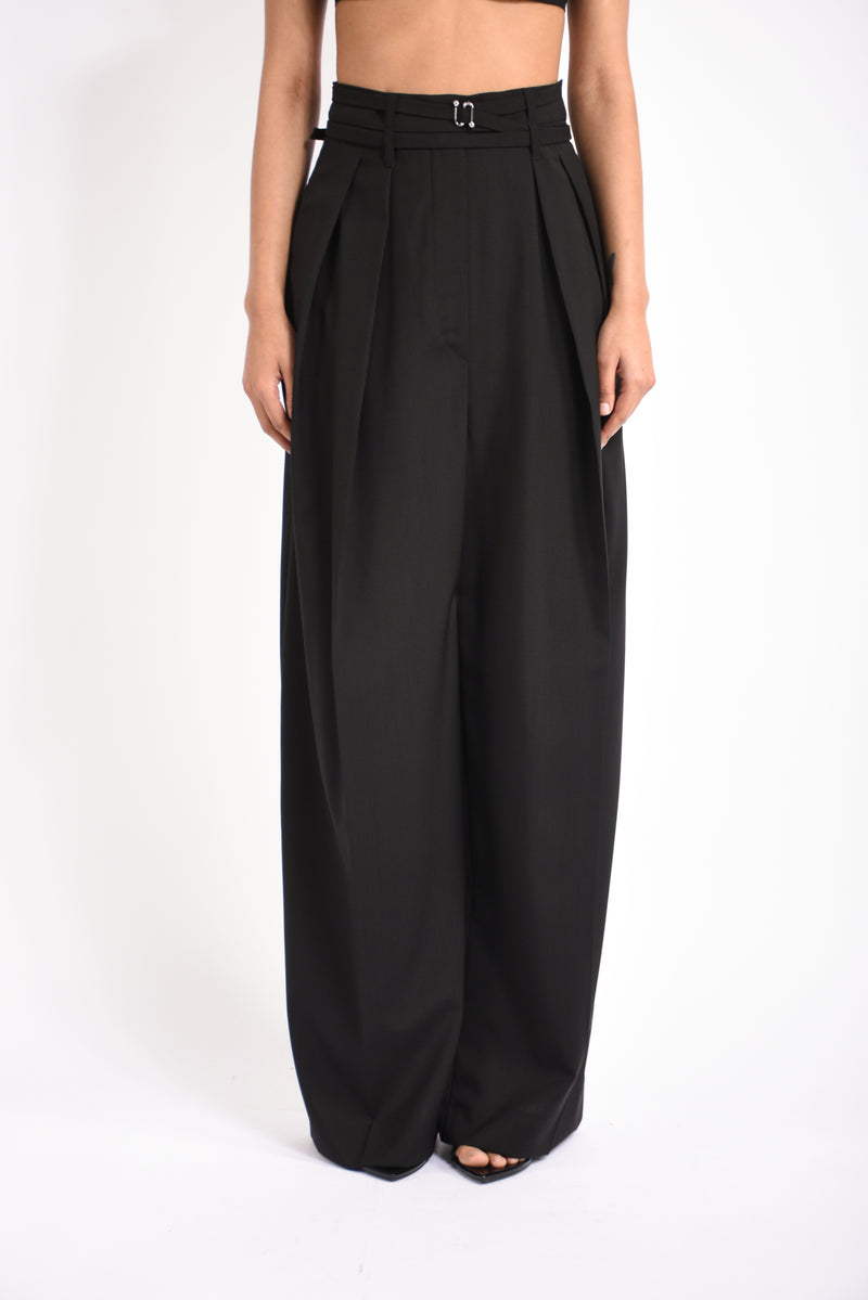 pantaloni ampi in lana stretch bautta