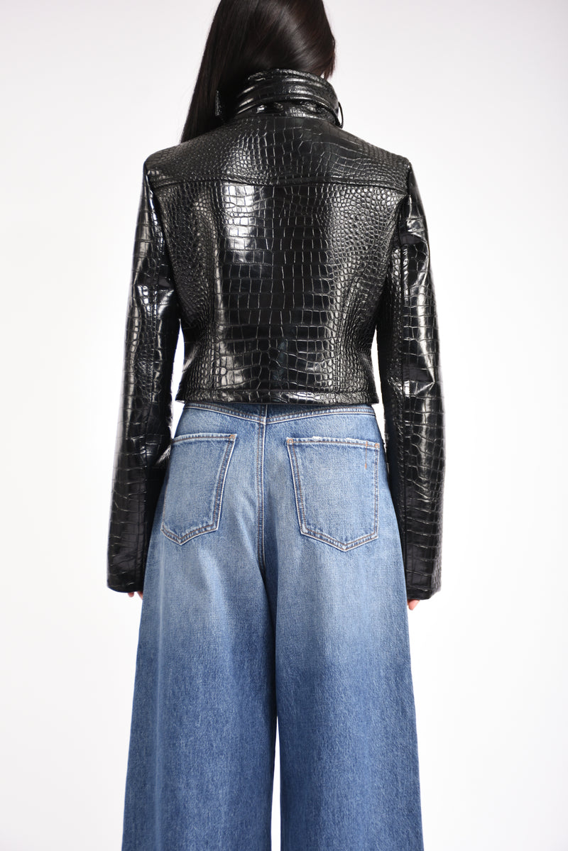 giacca cropped in vernice sultano
