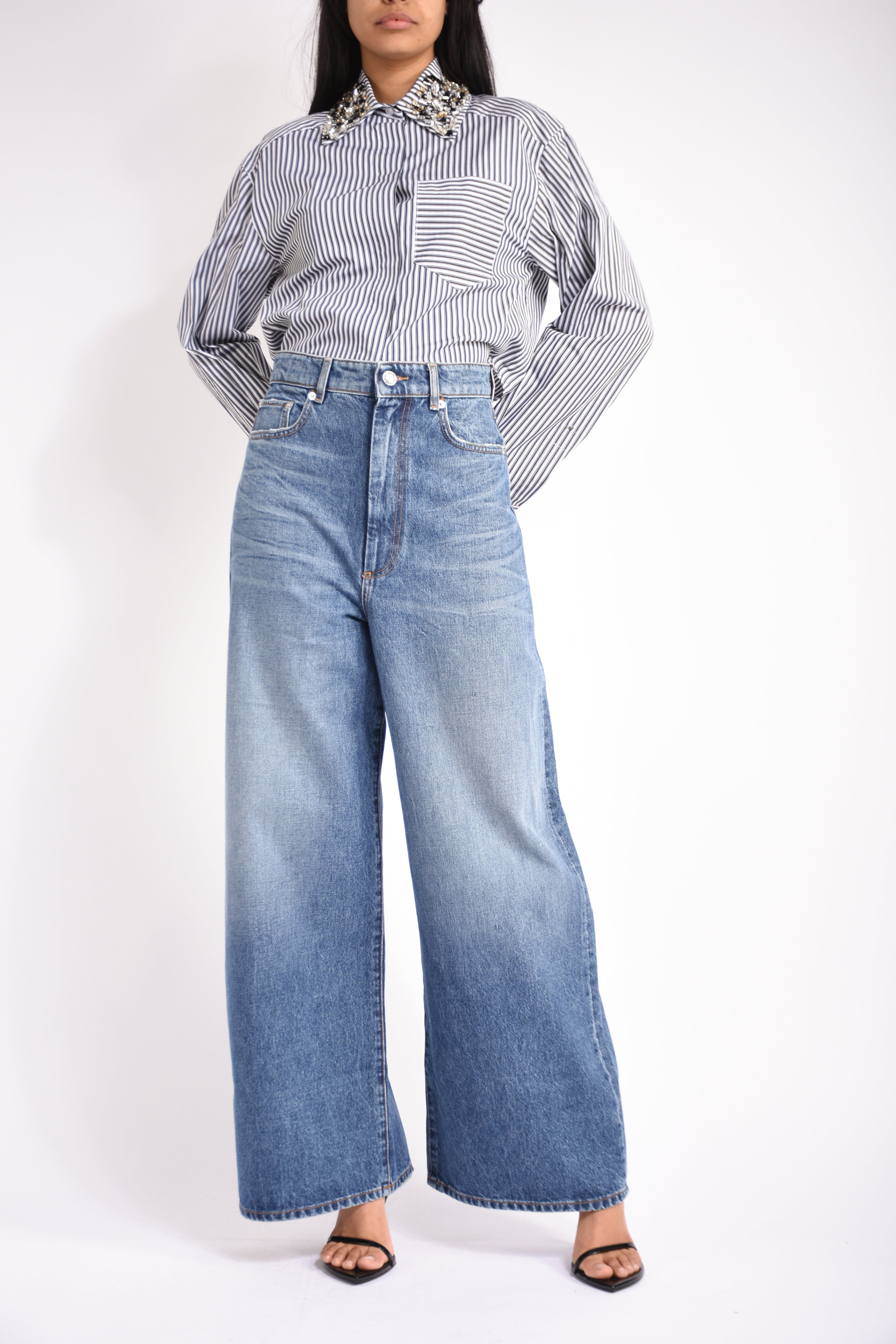 camicia in popeline a righe quagga