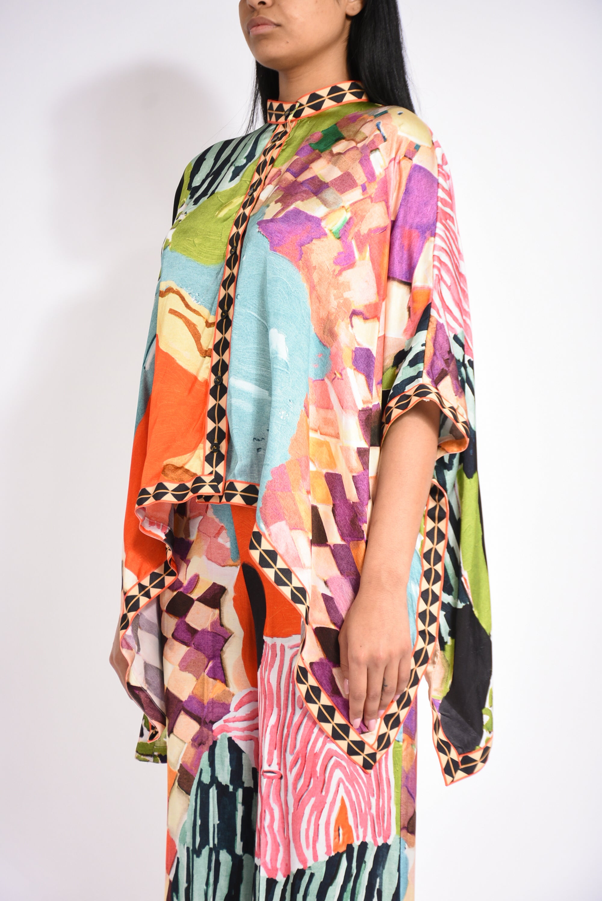 camicia in viscosa stampata