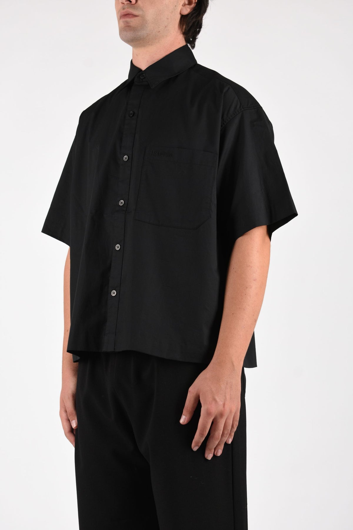Camicia in popeline con logo