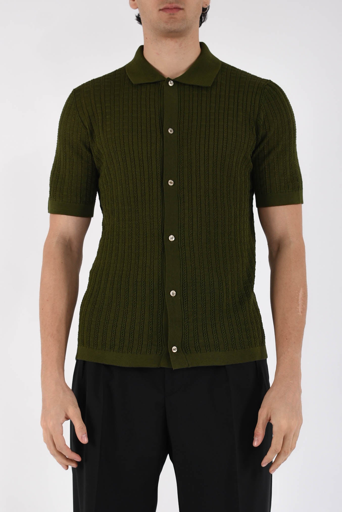 Camicia in cotone operato