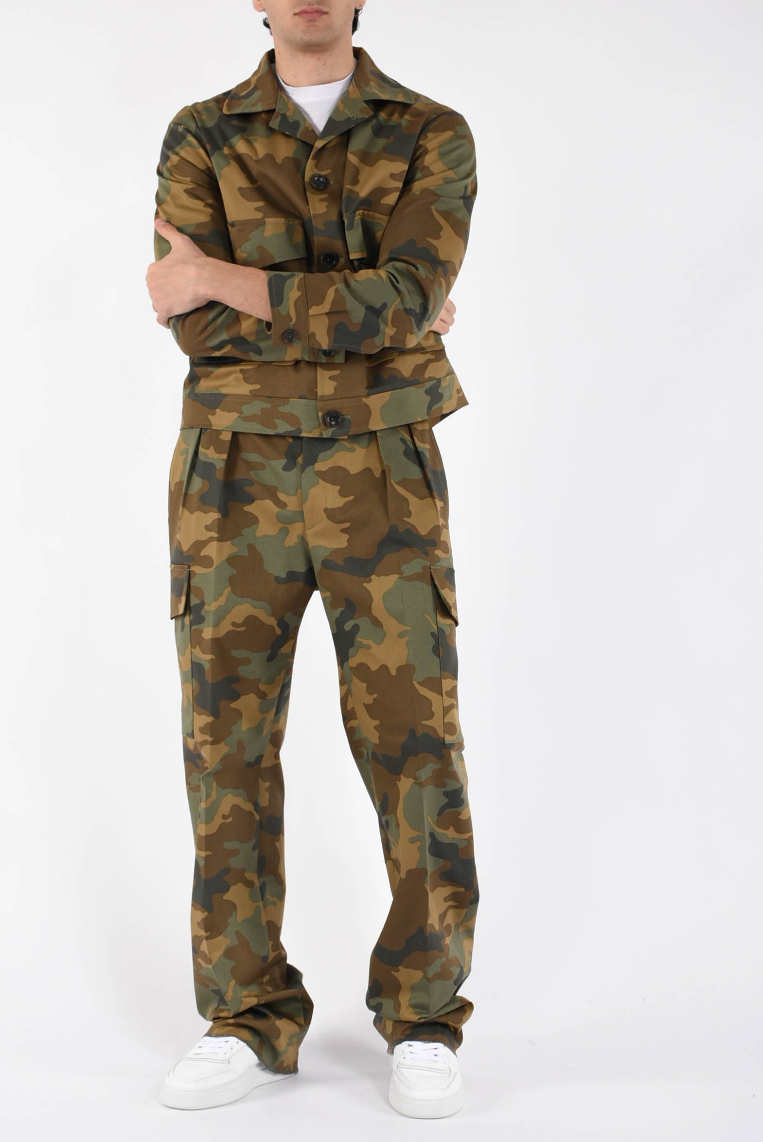 Pantaloni camo in cotone