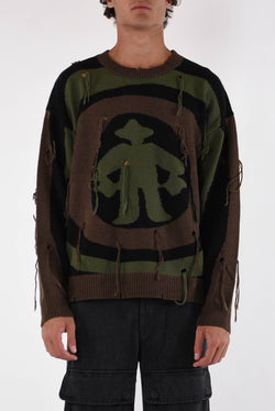UNTITLED ARTWORKS Maglia logo spiral moss