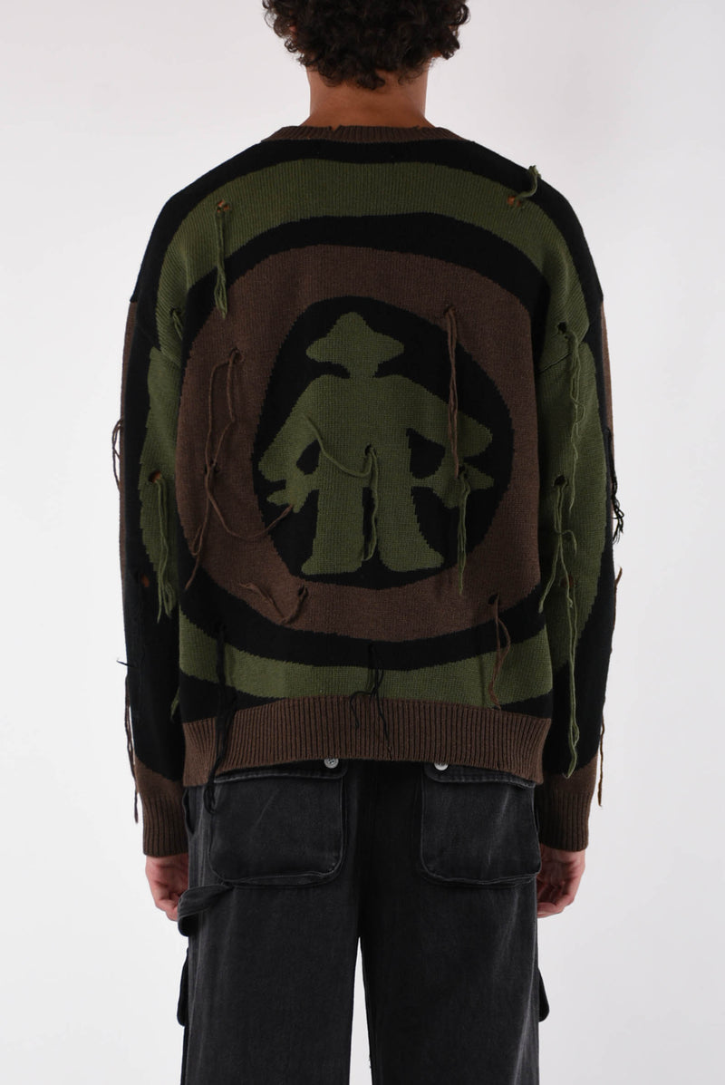 UNTITLED ARTWORKS Maglia logo spiral moss