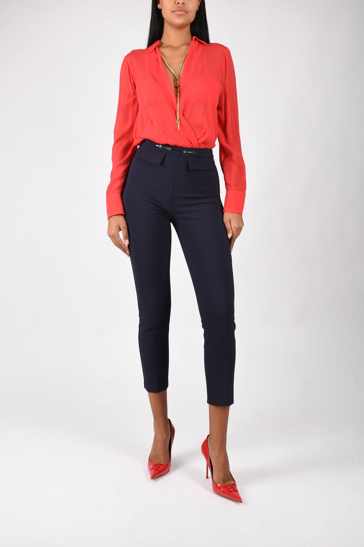 Pantaloni in doppio crêpe stretch PA19566E2