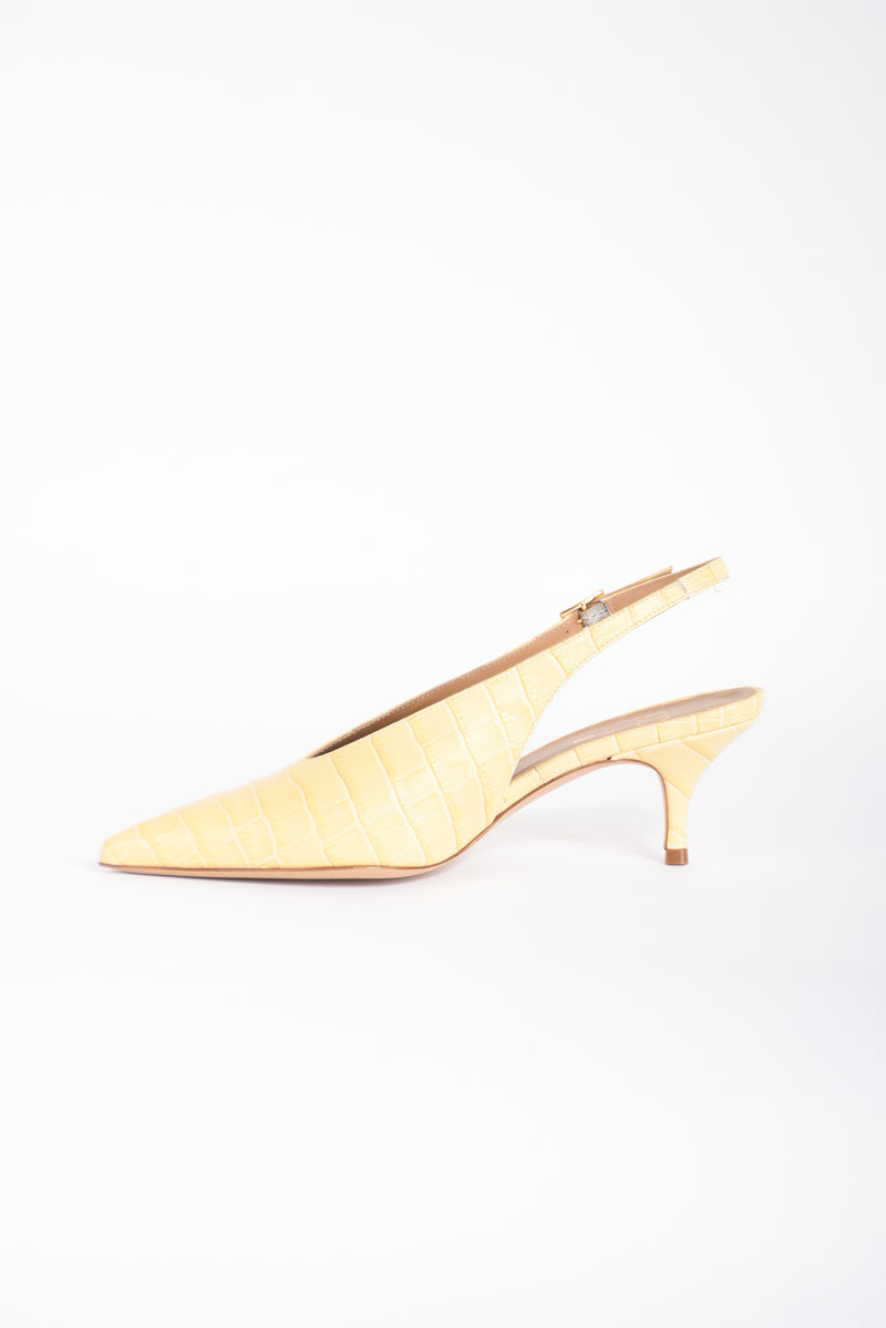 Slingback in pelle cocco