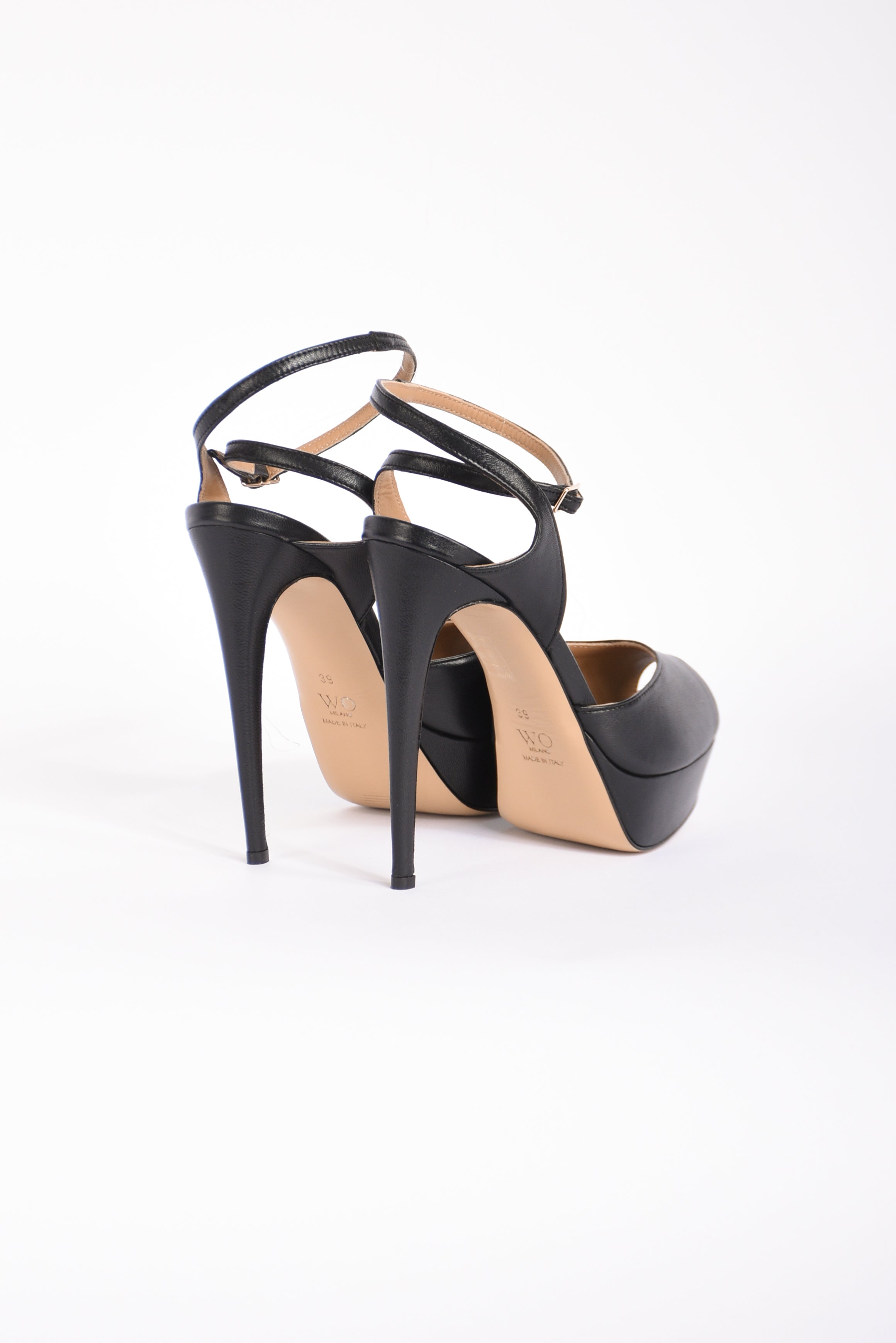 sandali in pelle seta con plateau