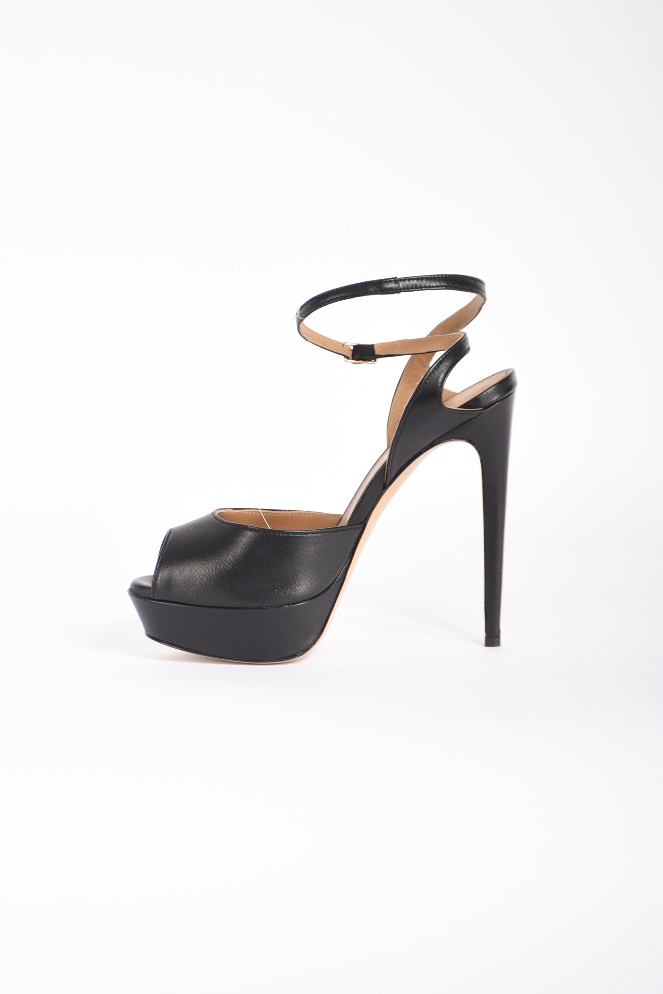 sandali in pelle seta con plateau