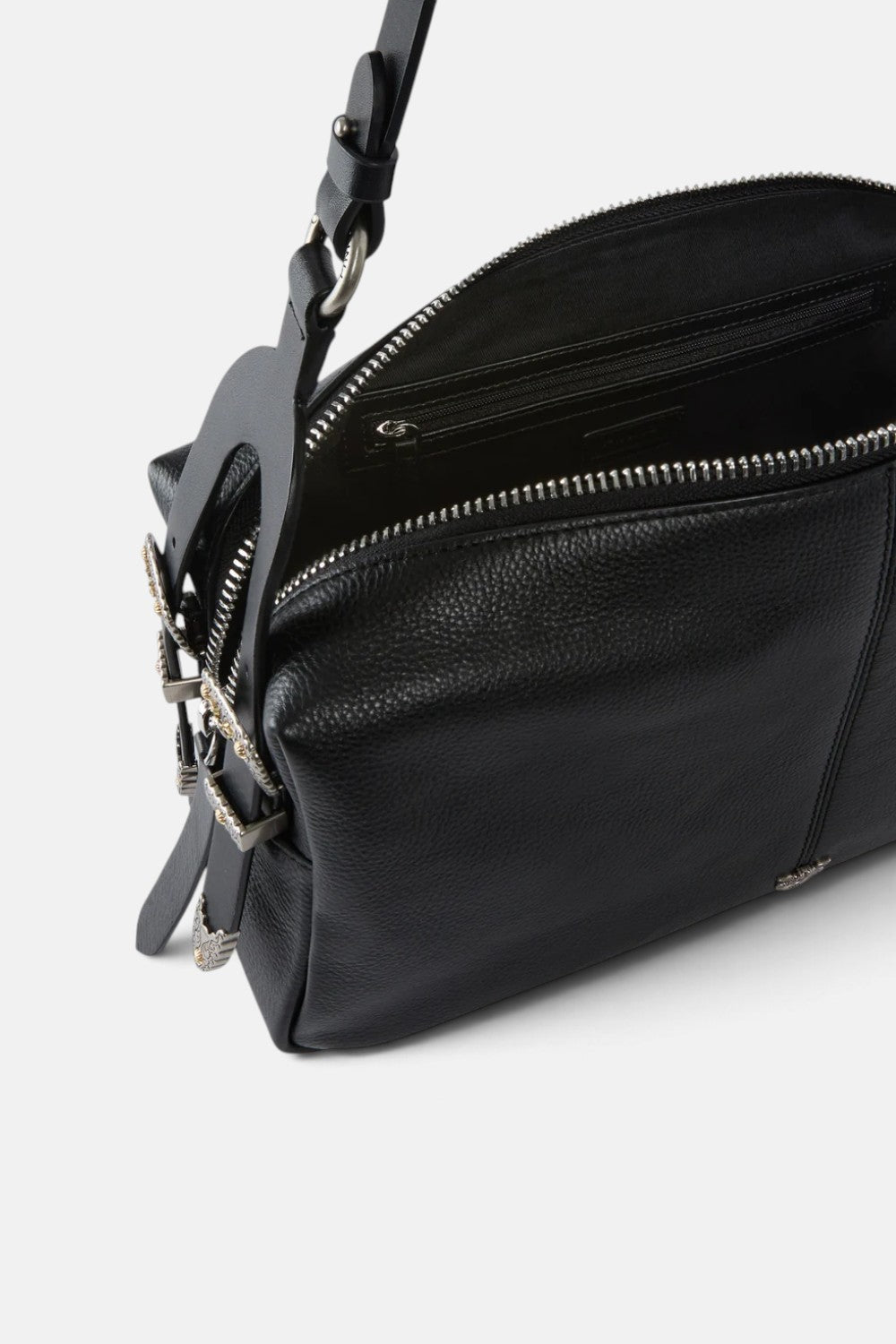 Borsa a spalla media Keeper Bag in pelle new biker 106676A2JG