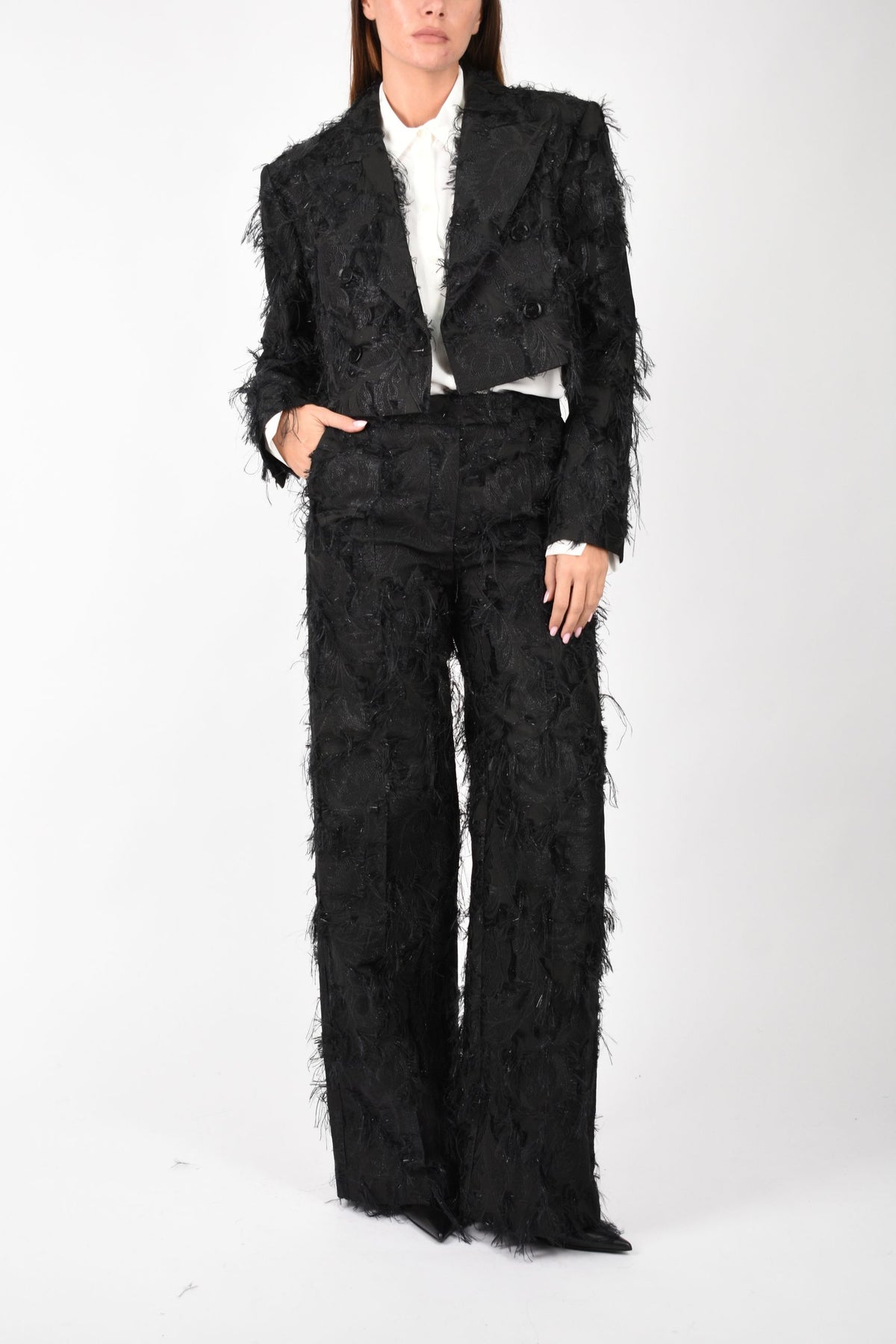 Blazer cropped jacquard 2S0042C0289
