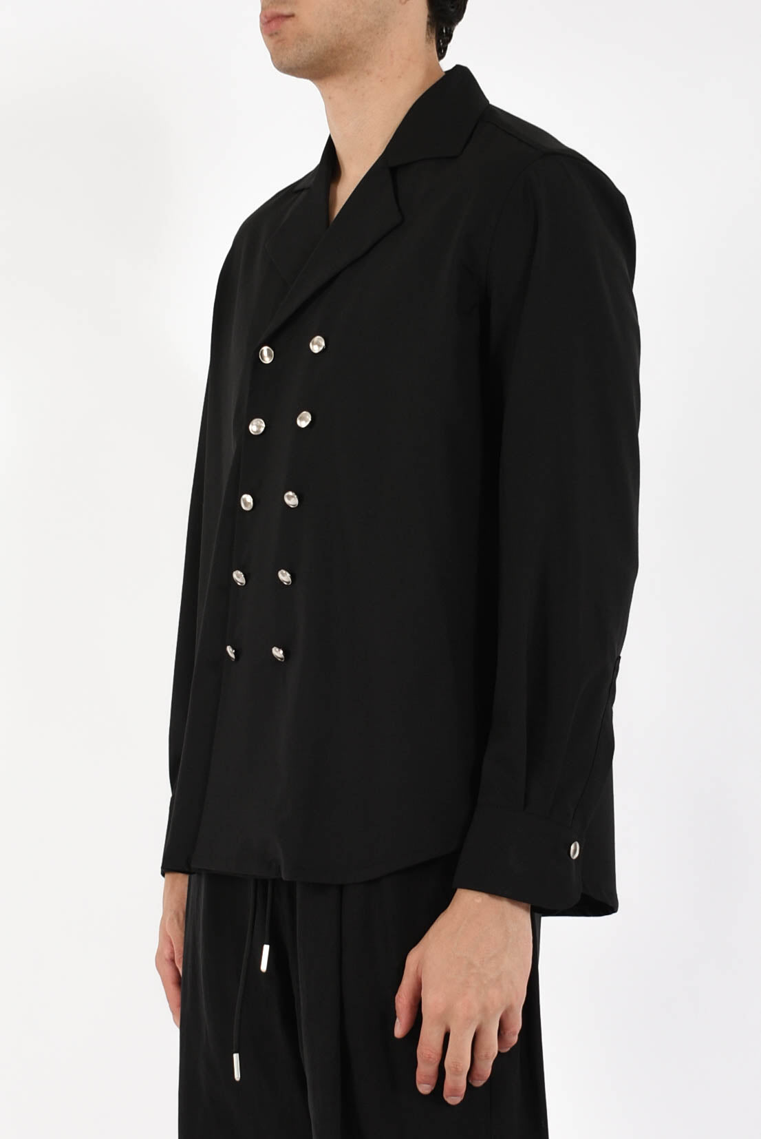 Camicia doppiopetto in fresco lana