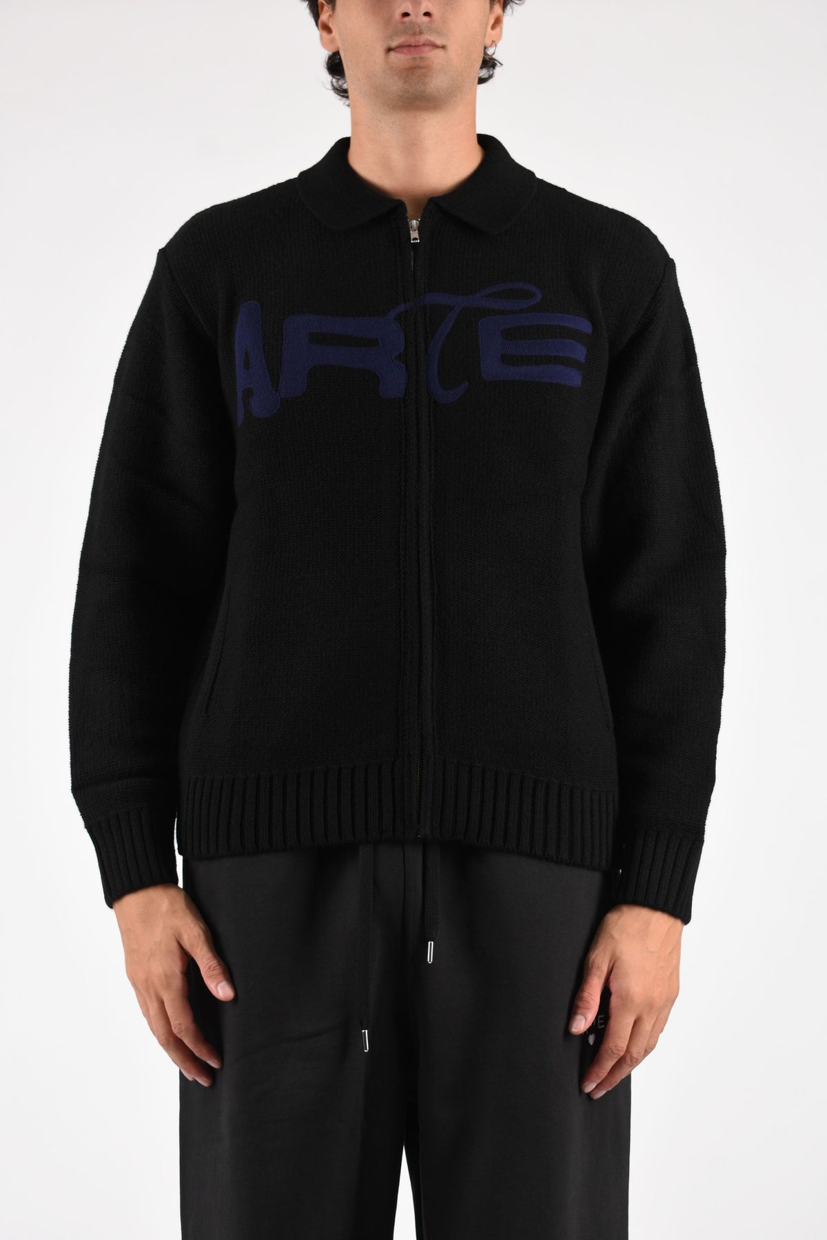 Cardigan stencil zip