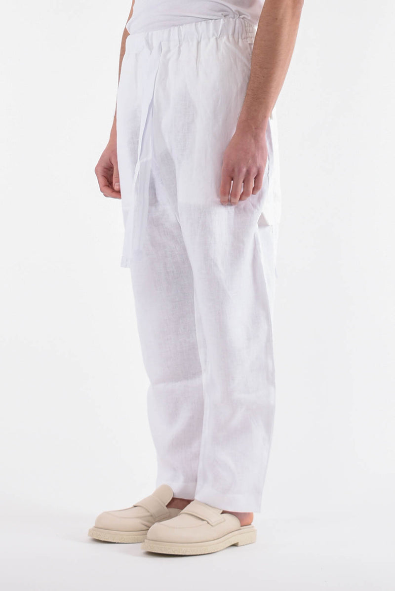 GIOVANNI CAVAGNA Pantaloni jogger in lino