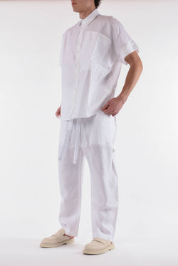 GIOVANNI CAVAGNA Pantaloni jogger in lino