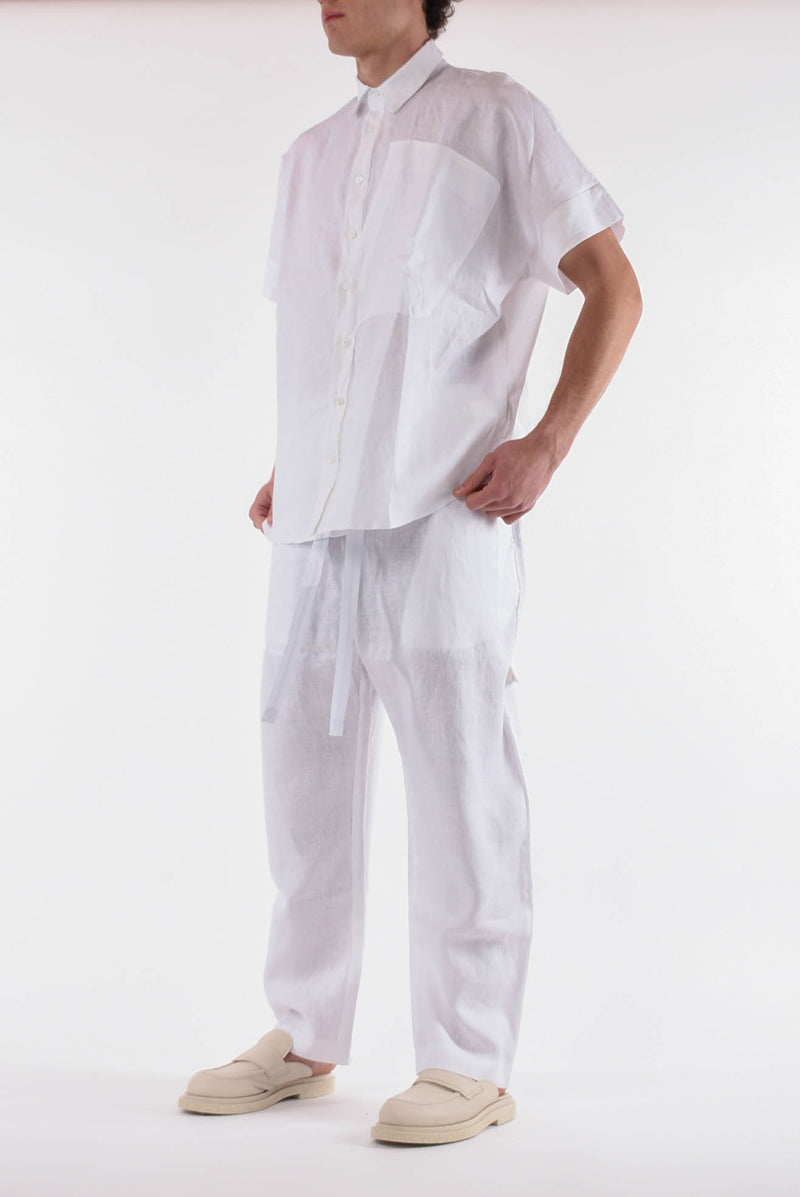 GIOVANNI CAVAGNA Pantaloni jogger in lino