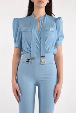 ELISABETTA FRANCHI camicia a body in georgette