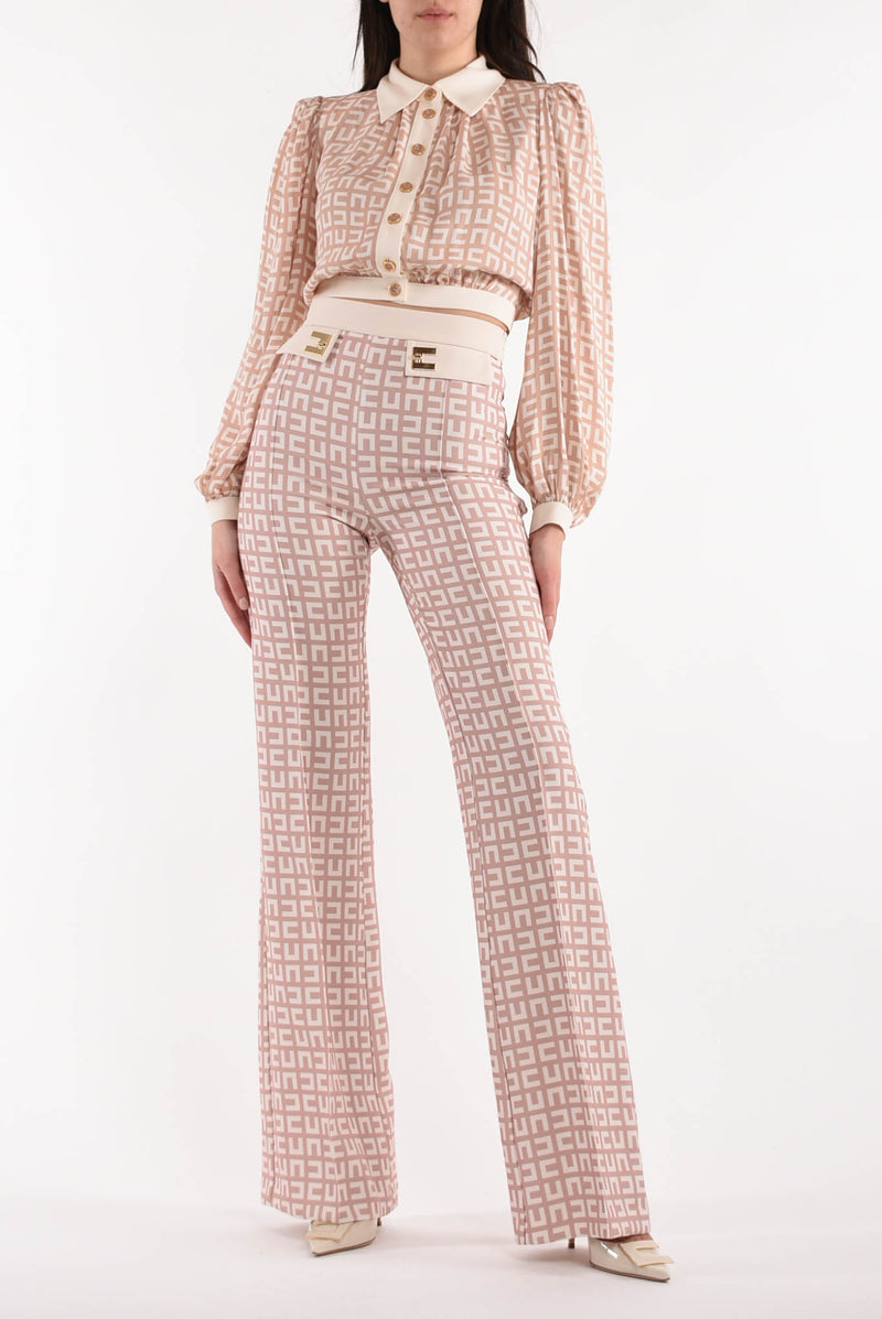 ELISABETTA FRANCHI camicia cropped stampata