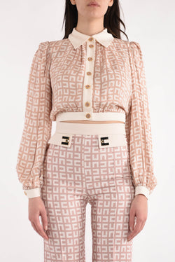 ELISABETTA FRANCHI camicia cropped stampata