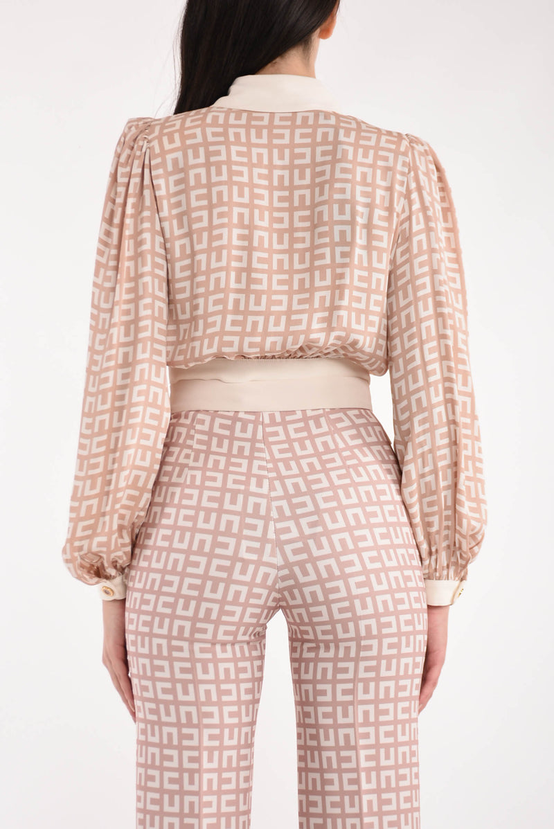 ELISABETTA FRANCHI camicia cropped stampata