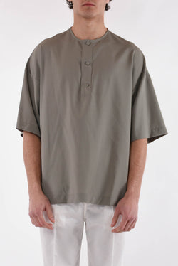 EMPORIO ARMANI Camicia serafino in fresco lana