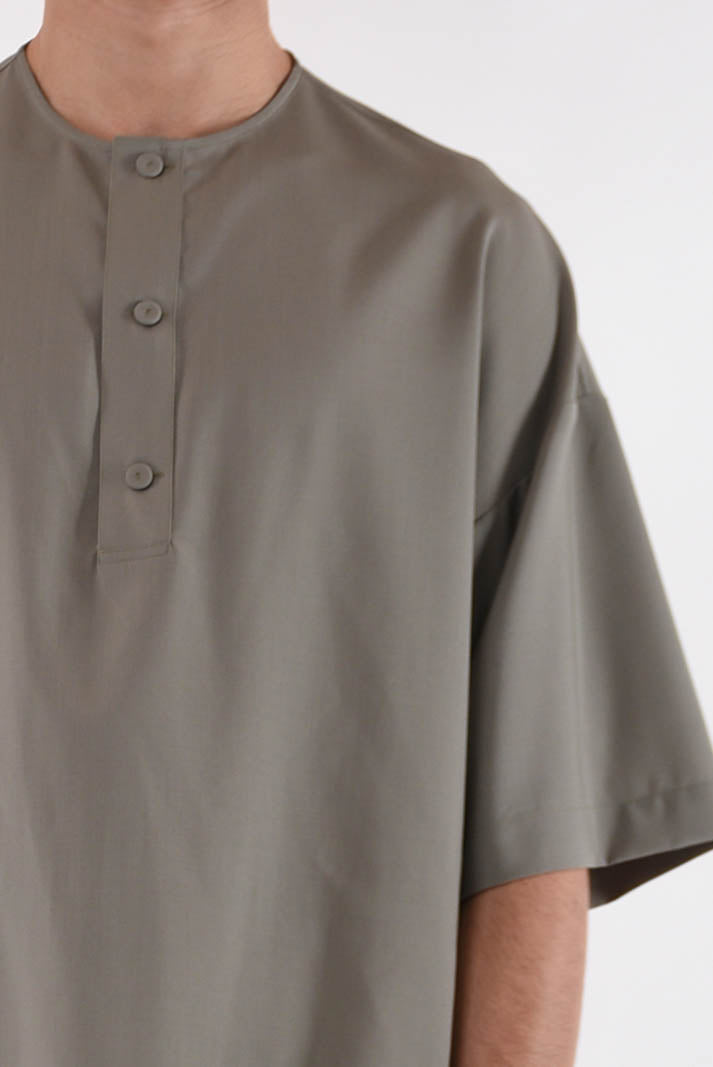 EMPORIO ARMANI Camicia serafino in fresco lana