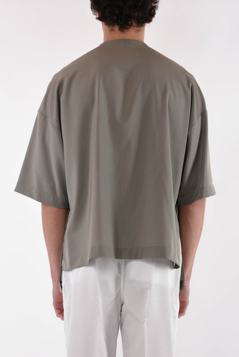 EMPORIO ARMANI Camicia serafino in fresco lana