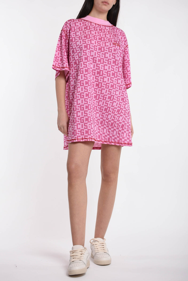 GCDS abito mini con stampa monogram