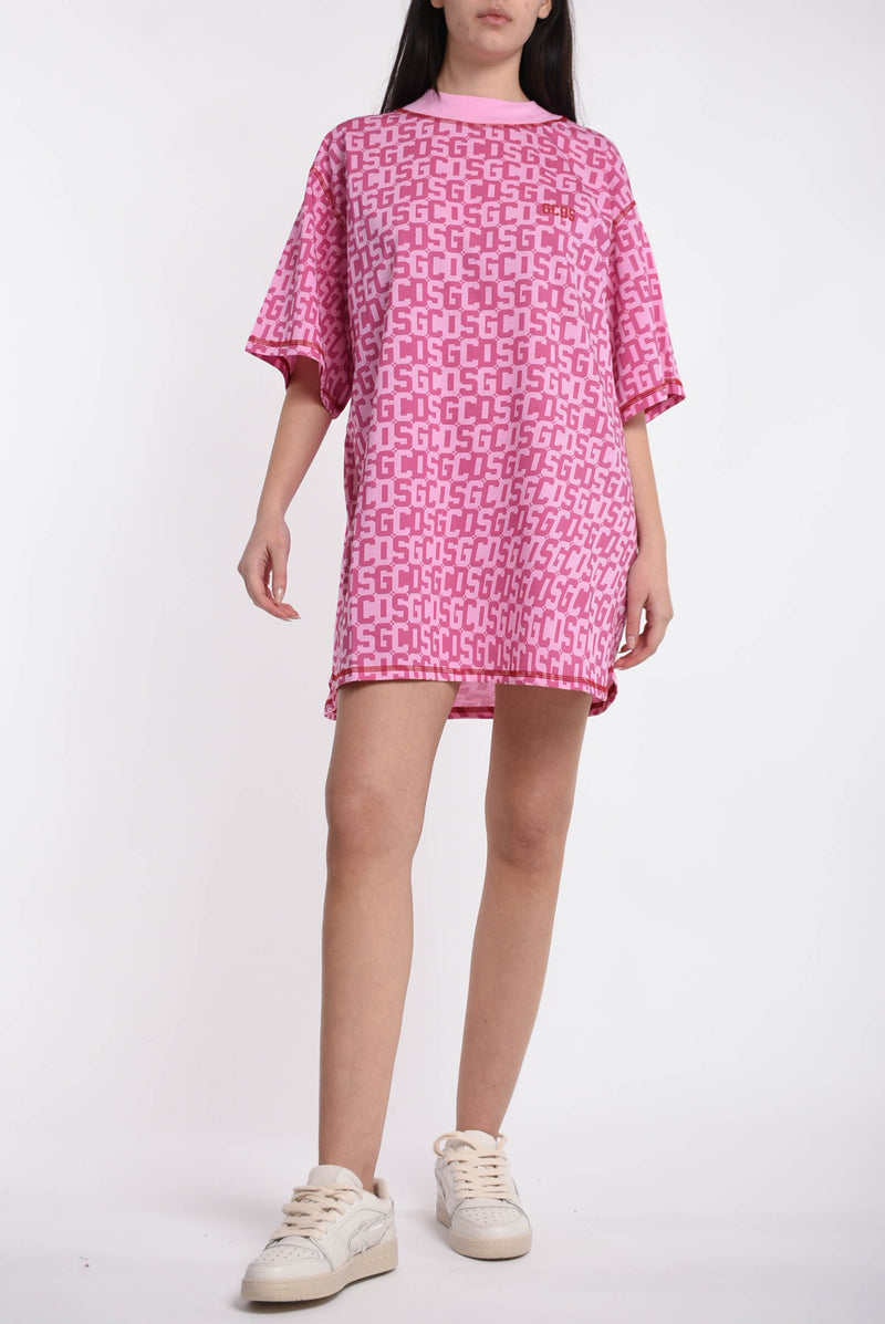 GCDS abito mini con stampa monogram