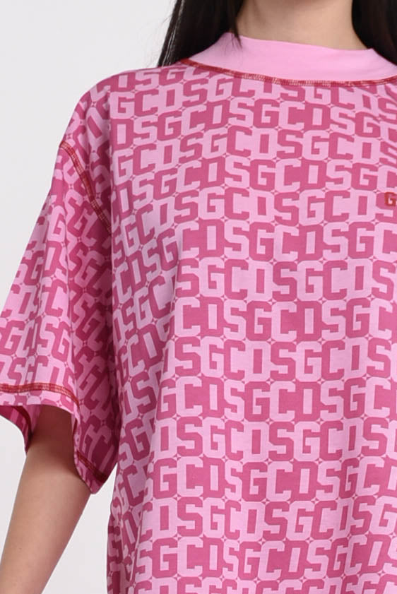 GCDS abito mini con stampa monogram