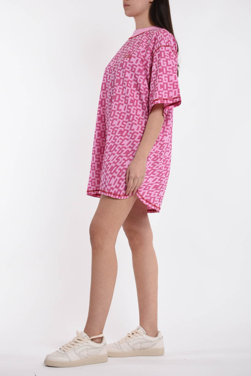 GCDS abito mini con stampa monogram