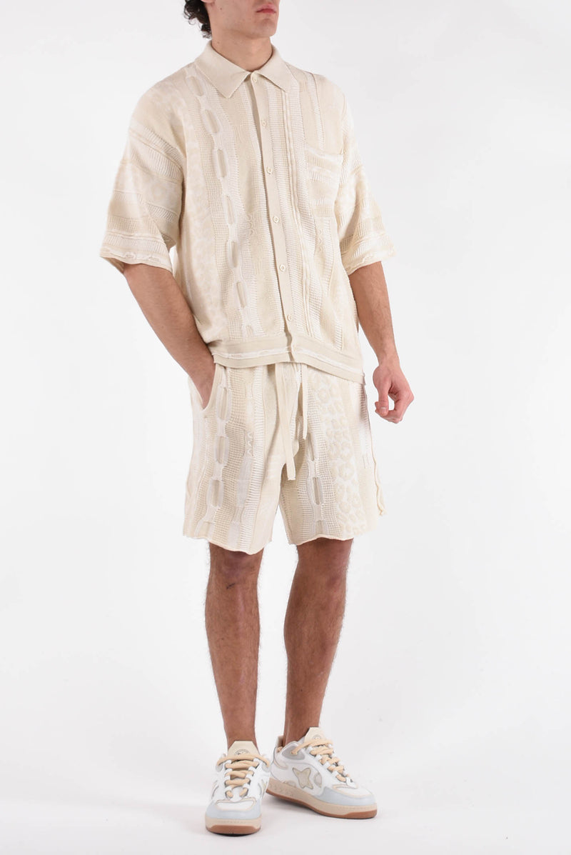 LANEUS Polo camicia jaquard in cotone