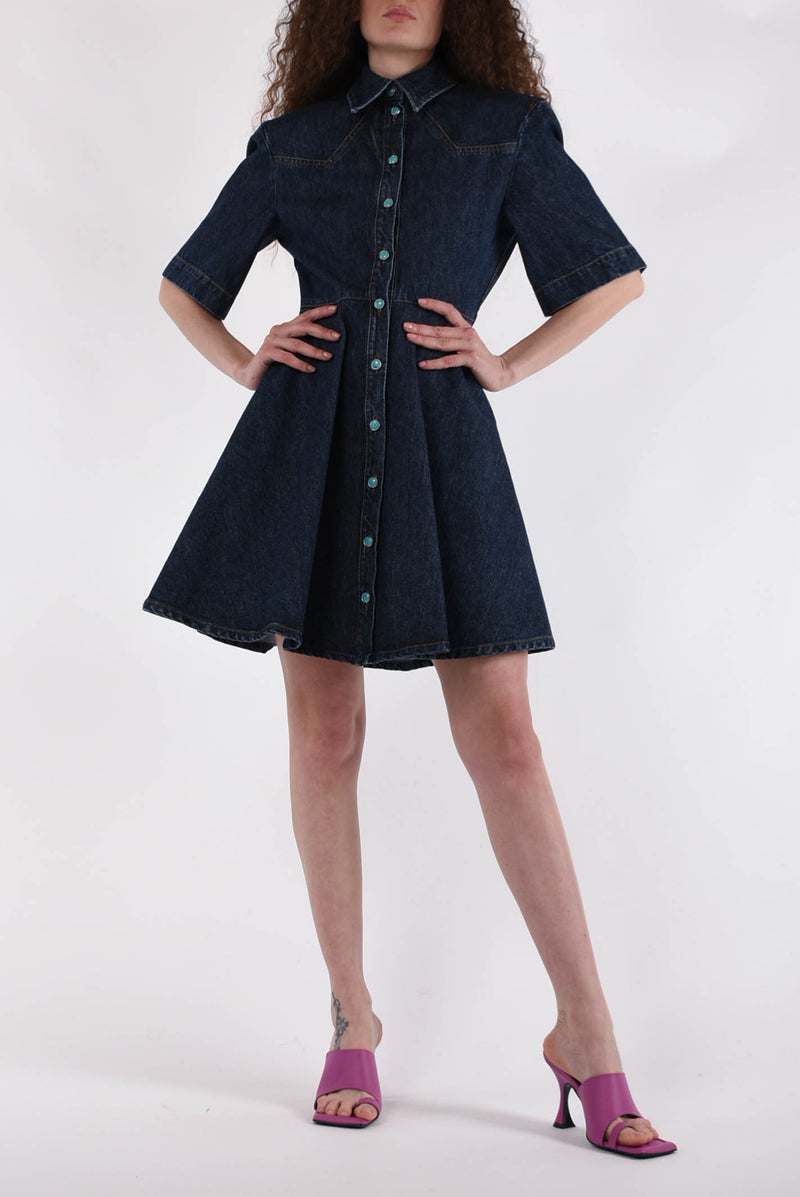 SPORTMAX abito mini in denim modello panaro