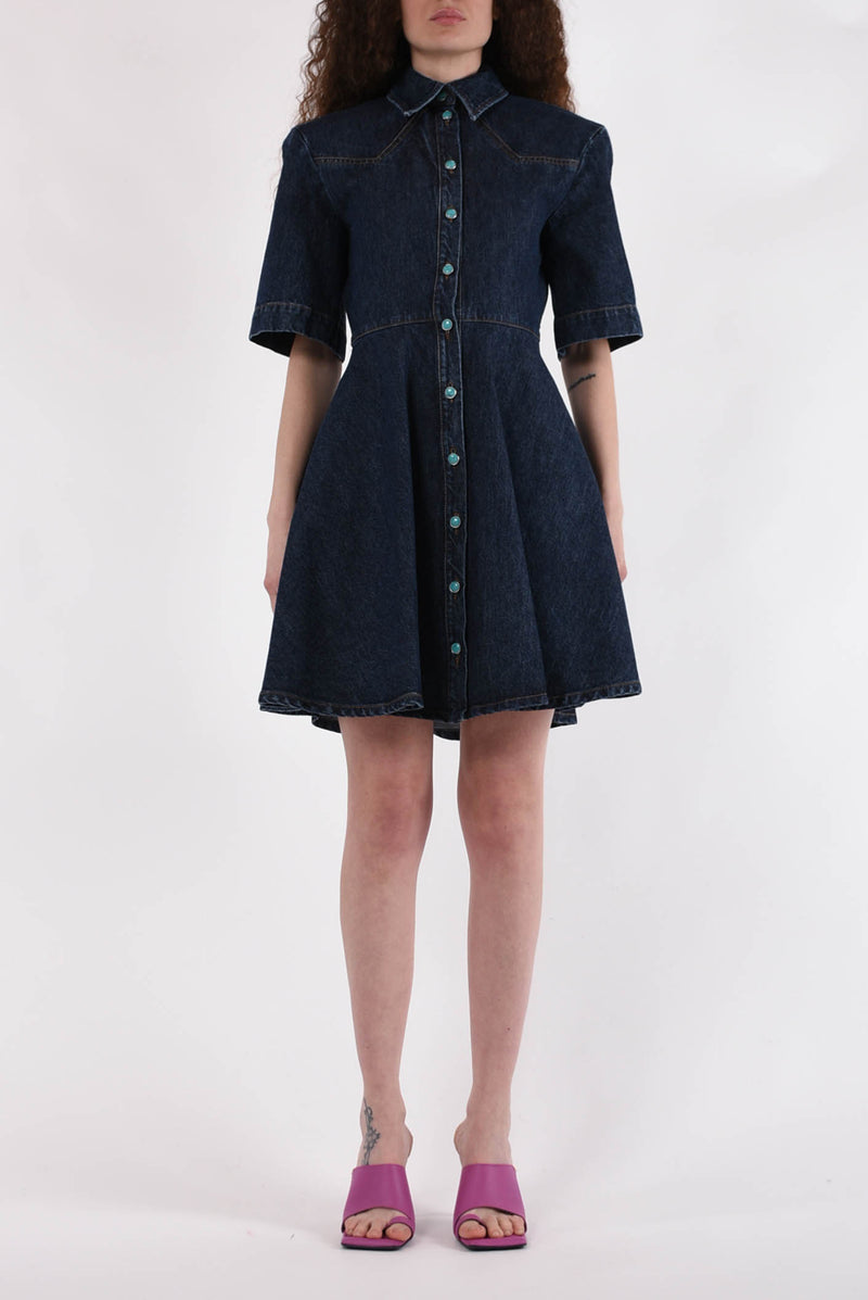 SPORTMAX abito mini in denim modello panaro
