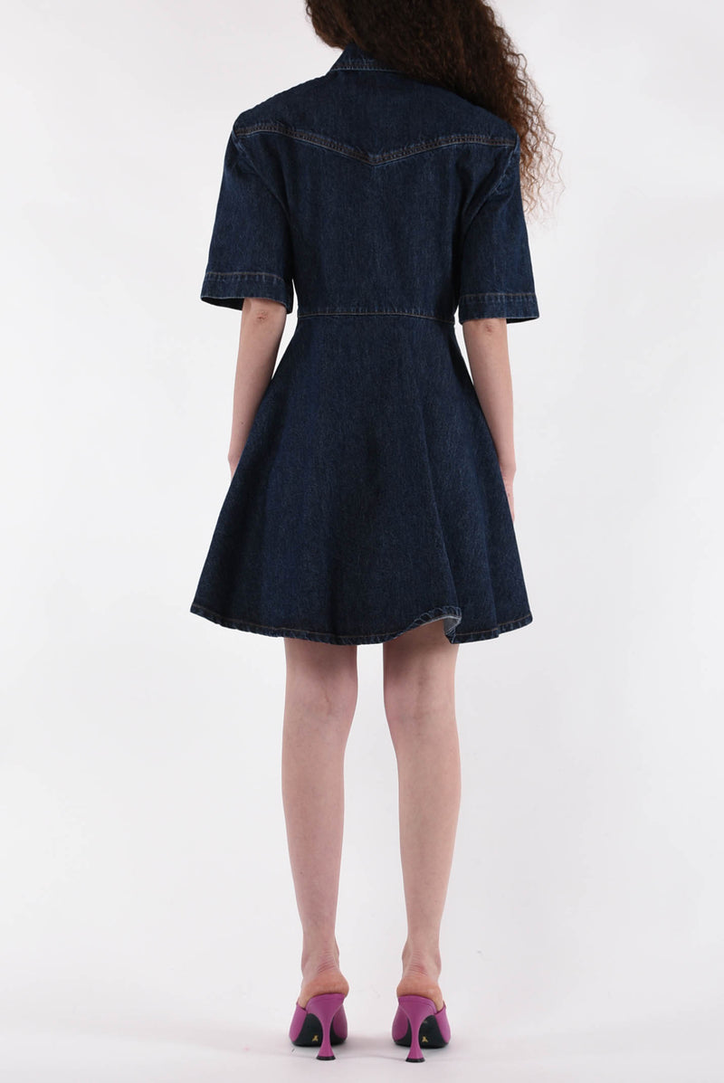 SPORTMAX abito mini in denim modello panaro
