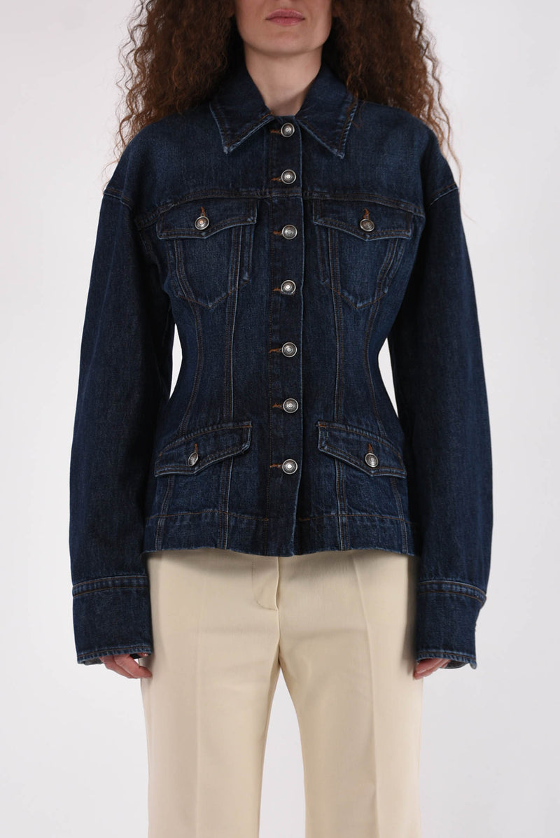 SPORTMAX giacca in denim modello nebbia