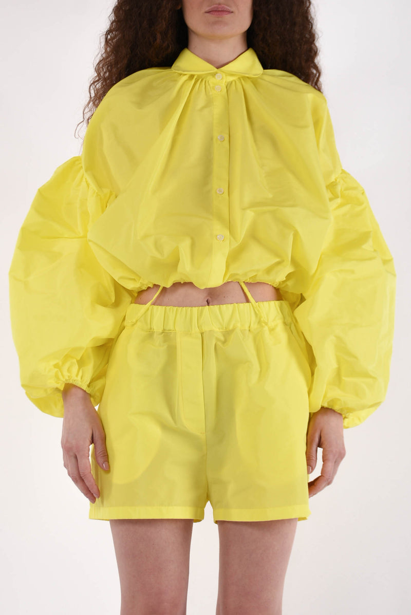 MSGM camicia cropped in taffetà