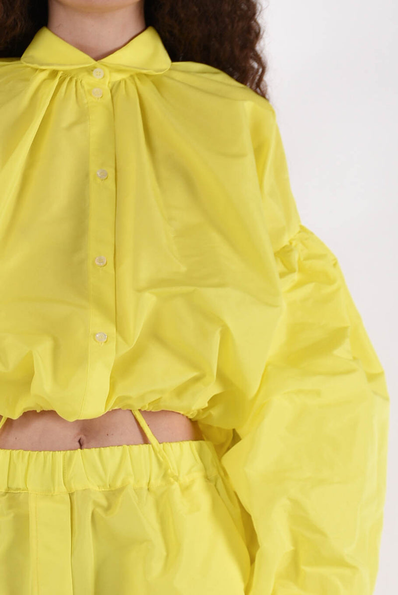 MSGM camicia cropped in taffetà