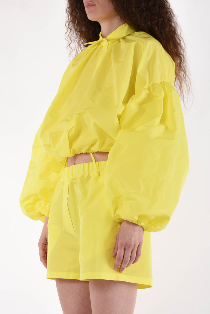 MSGM camicia cropped in taffetà
