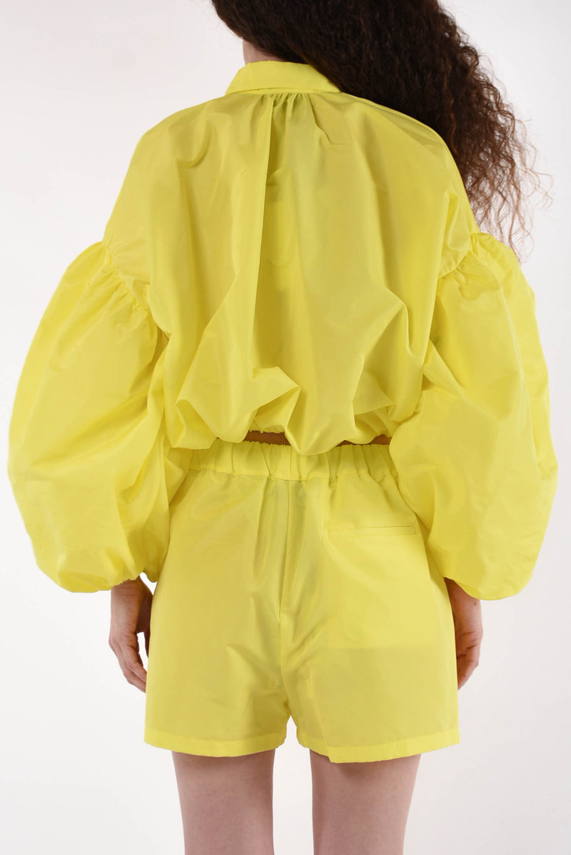 MSGM camicia cropped in taffetà