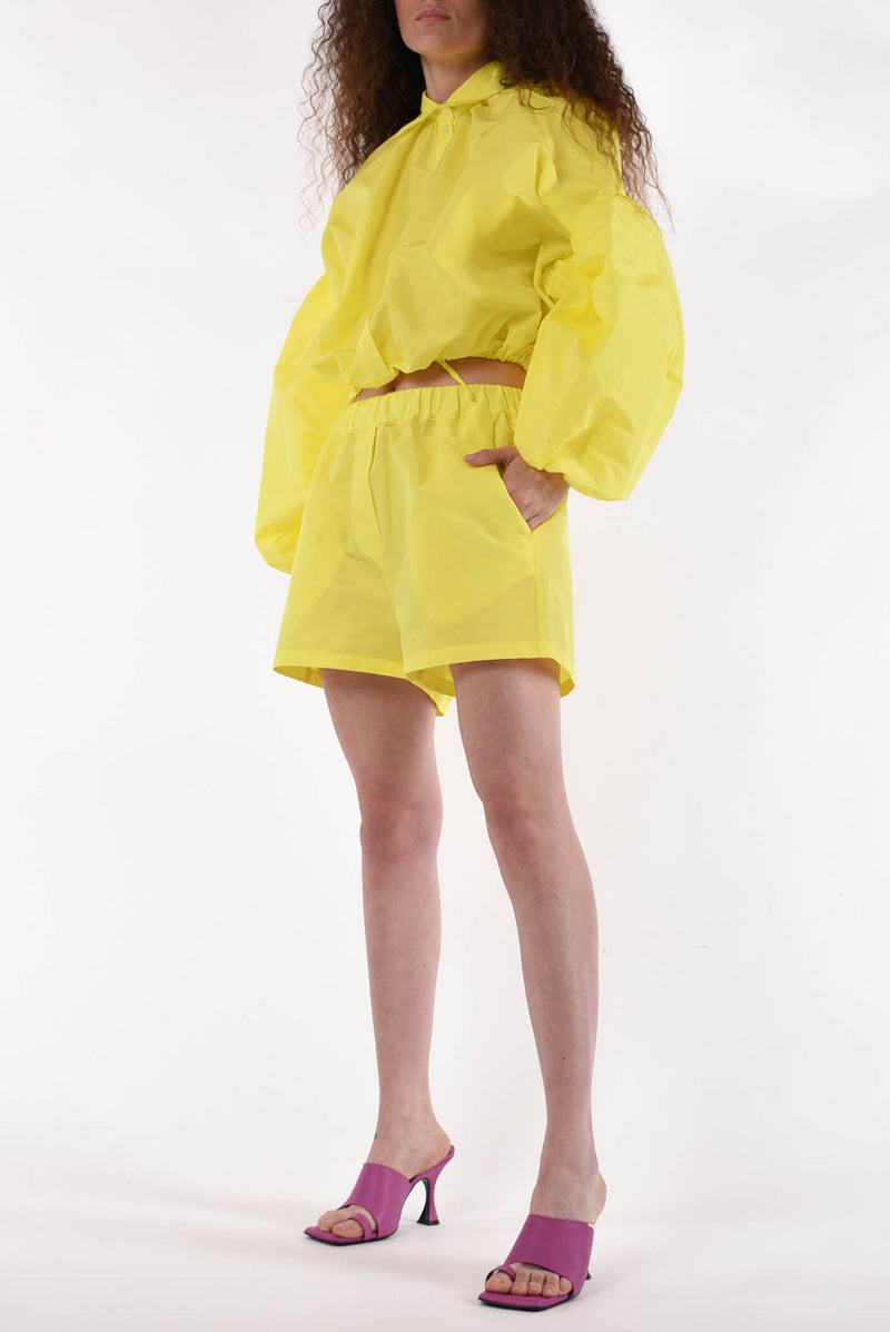 MSGM camicia cropped in taffetà