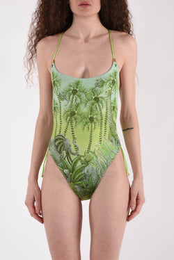 PIN UP costume intero in lurex modello palm paradise